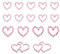 Oblique Unique® 16x Herz Sticker Strass Steine zum Verzieren Aufkleben Scrapbooking Basteln Rosa oder Blau - Farbe Wählbar (Rosa)