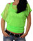 Crazy Age - Camiseta de verano para mujer, en diseño de red, a la moda, para verano, fiestas, en colores neón Verde neón (l/XL). S-M