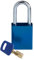 Brady SafeKey Vorhängeschloss Aluminium 1er-Pack - Lockout Schloss mit Schlüssel - Lockout Tagout Sicherheitsschloss für innen und außen - Bügelhöhe 38.10 mm - Verschiedenschließend - Blau