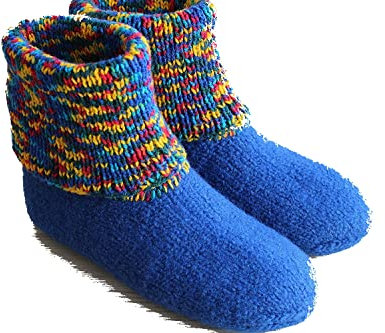 Hausschuhe Hausstiefel Handarbeit gestrickt gefilzt