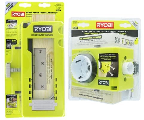 Ryobi A99HT2 Ryobi A99DLK4 Mortise Wood Metal Door Hinge Installation Kit for Bolt and Lock Installation