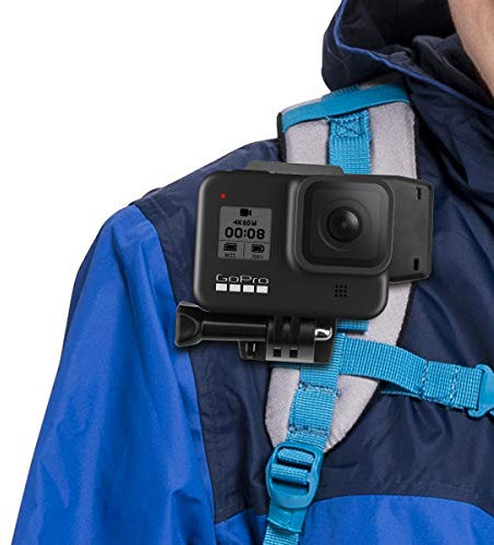 AFAITH Kamera Rucksack Riemenhalterung, Schnellverschluss Schulterklemme Ständer Hut Clip Zubehör für GoPro Hero 11/10/9/8/7/6/5 Schwarz Xiaomi DJI OSMO Kamera SJCAM YI