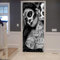 A.Monamour Türtapete Selbstklebend Türfolie Türposter 3D Monochrome Schädelmädchen Mit Tätowierung Tag Des Toten Halloween Vinyl Folie Türdeko Tapete Wandbild Türaufkleber Türtattoo 90 x 200 cm