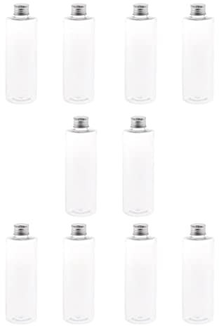 Milageto 10x Bouteilles de Cosmétiques Liquides de En Plastique avec Des Bouchons à Vis En Aluminium 250 Ml