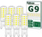 Tailcas 5W G9 Led Bulbs Cool White, Equivalent to 40W-50W G9 Halogen Bulb, 5W 500lm 6000 Kelvin 220-240V No Flicker Non-Dimmable Energy Saving Bulbs, for Chandeliers Home Lighting Decor 6-Pack