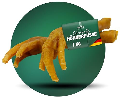 BREERs Getrocknete Hühnerfüße für Hunde 1 Kg Naturkauartikel, Kauartikel für Groß & Klein