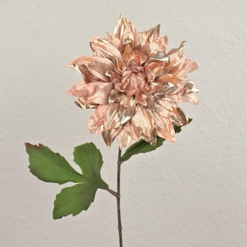 artplants.de Seidenblume Dahlie MINBU, lachs, 60cm, Ø18cm