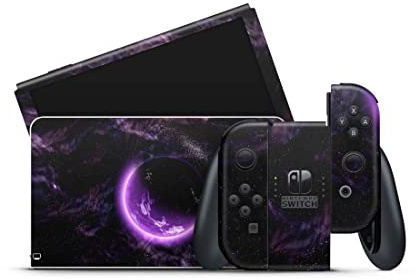 Skins4u Skin Design Folie kompatibel mit Nintendo Switch Konsole & Controller V1 Aufkleber Skins Wraps Decal Purple-Space