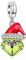 Annmors Grün Monster Charm Anhänger mit Weihnachtsmütze 925 Sterling Silber Weihnachtsmann Charm Perlen für Armband Halskette Weihnachts Schmuck Geschenk