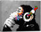 Wieco Art Affe mit Kopfhörern, Banksy DJ Schimpanse, Pop-Art, cooler Affe, abstrakte Leinwanddrucke, Wandkunst Gemälde für Wohnzimmer, Schlafzimmer, Heimdekorationen, gestrecktes Kunstwerk für