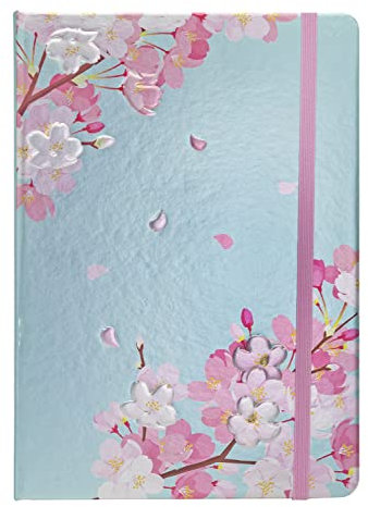 Idena 13887 - Terminkalender 2023, pink Kirschblüte, DIN A5, 176 Seiten, 1 Woche auf 1 Seite, Agenda