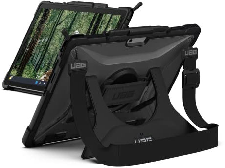 URBAN ARMOR GEAR Plasma Case - Microsoft Surface Pro 11 / Pro 10 / Pro 9 Hülle (Designed for Surface Zertifiziert, Handschlaufe & Schultergurt, Type-Cover/Surface Pen kompatibel) Ice