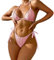 SEAUR Maillot de Bain Bikini Sexy Push Up Bikini String Brésilien Sexy 2 pièces pour Femmes Maillot de Bain Halter Triangle Bikini de Plage Beachwear M A03 # Rose