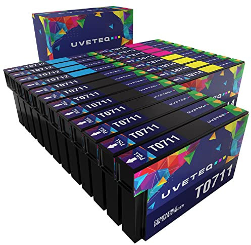 UVETEQ T0715 Tintenpatronen kompatibel zu Epson T0715 T0711 T0712 T0713 T0714 für Epson Stylus SX100 SX105 SX110 SX115 SX210 SX218 SX405 SX410 SX415 SX510W Office BX610 FW DX4000 DX7400 (Packung 20)