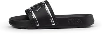 FILA MORRO BAY LOGO slipper wmn, Sandale à glissière, Black-Silver,