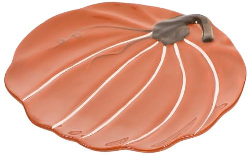 PRETYZOOM Ciotola di Caramelle di Zucca Piatto di Snack Piatto a Forma di Zucca Piatti Dessert Piatto da Portata Piatto Dessert Piatto di Zucca Piatto di Cibo Frutta Ceramica Colazione