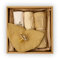 Saga Copenhagen Baby Geschenkset und Erinnerungsbox - Snuggle up box, Gelb, Geschenkset Baby mit 3x Mulltuch, Lätzchen, Schnuller