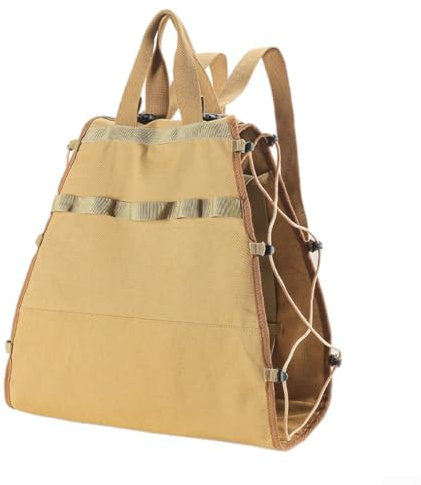 Kaminholzträger-Rucksack, Camping-Kaminholz-Packung mit Faltung, Schnallen-Design und fünf Aufhängelöchern für drinnen und draußen, Camping, Holzofen