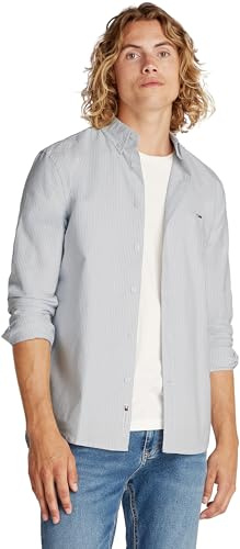 Tommy Jeans Herren TJM Slim Stripe Oxford Shirt EXT L/S Shirt, Blau, Größe XXL, Blau (Colorado Blue Stripe), XXL