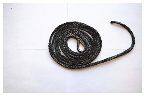Synthetisches Windenseil-Set, Schwarz 1/4 * 10ft atv synthetisches Pflugseil, abseits des Straßenseils, Schneepflug Hubseil für Geländewagen, LKW, SUV, ATV, UTV