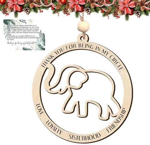 Mbiyhgta Schwesternschafts-Elefant-Ornament, Freundschafts-Elefant-Ornament | -Elefant-Anhänger Mit Story-Karte,Elefanten-Weihnachtsschmuck, Schwesternschafts-Elefant-Ornament Mit Geschichtenkarte