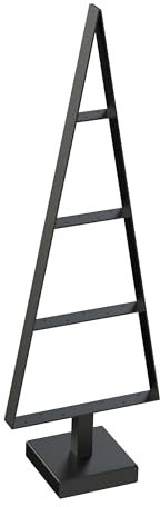 Sellon24® Albero di Natale in metallo, albero di Natale decorativo, albero artificiale, loft nero, bianco, oro, 85 cm