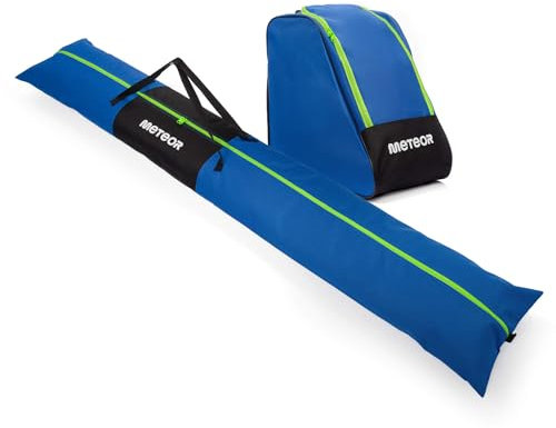 meteor Skitasche Set - Skisack 177 cm & Belüftete Skischuhtasche - Wasserabweisend, Perfekt für Wintersport und Skiurlaub - Komplettes Set