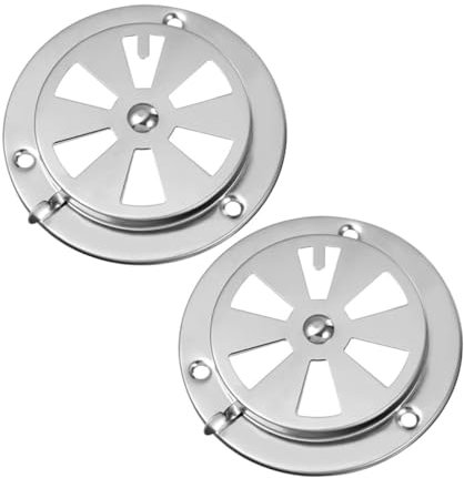 WOONEKY 2pcs Stainless Steel Oven Vent Cover Regulating Valve for Oven Dryer Closeable Vent for BBQ Grill Air Ventilation Cover