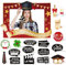 19pz Laurea Gadget Divertenti Foto Props Laurea Photo Booth Cornice Congratulazioni Accessori Decorazione Fotografica Festa Puntelli Laurea Cappello