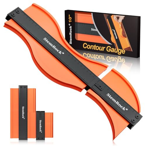 Shape Gauge Ruler Marking Tools 2pcs, 10+5 inch Laminate Flooring Shape Measuring Tools, Carpenter Gadgets for Men, Dad Boyfriend Mens Gifts for Christmas, Stocking Fillers for Him from Daughter Son