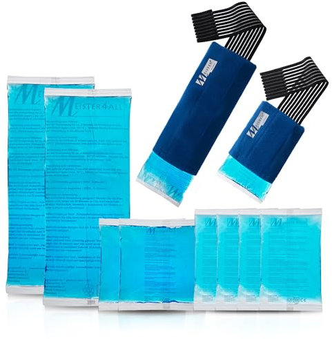 Meisterhome® Kalt Warm Kompressen Set - für Kälte und Hitze – Verschiedene Größen - Mehrfachkompressen - Wiederverwendbar - Hot Cold pack - für Kühlschrank und Mikrowelle (8er Set + 2 Hüllen)