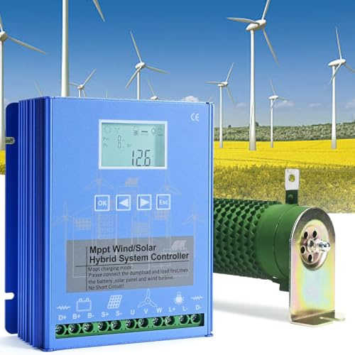 RoyceBee Wind Solar Hybrid Laderegler, MPPT, 12V,24V 48V, LCD Energie Laderegler, 10000W Wind 10000W PV Solar, für Windkraftanlagen, Sonnenkollektoren, Wind Solar Ergänzungssystem,48V
