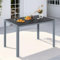 Clevich Gartentisch Wetterfeste, 110x70cm, Outdoor-Esstisch, WPC-Balkontisch, Aluminiumrahmen, Wetterfeste Gartenmöbel, quadratischer Terrassentisch, Silber Grau