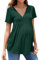 hohololo T-shirt de maternité à manches courtes et col en V pour femmes enceintes, Vert. 1, XXL