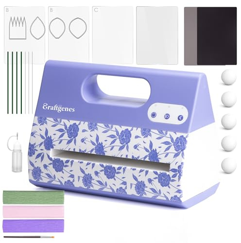 CraftGenes A4 Electric Die Cutting and Embossing Machine, 9 Inch Opening | Automatic feed with plate set, embossing mat, magnetic sheet and shim for card making, scrapbooking and crepe paper flowers