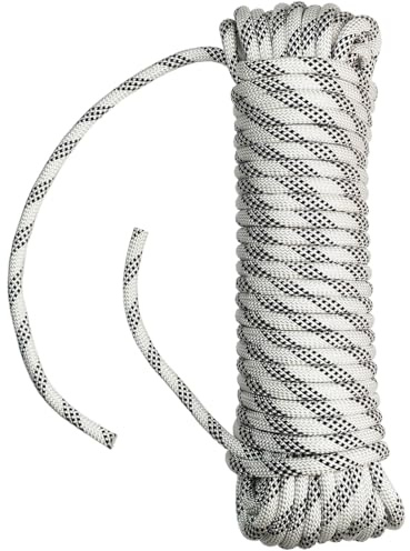 Tread star Polypropylene Rope 6 mm - 50 m Polypropylene Rope Outdoor Rope Braided Rope Textile Rope Nylon Cord Braided Rope (White, 6 mm - 50 m)