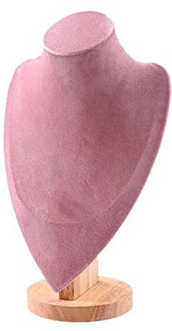 Geardeangloow Présentoir à colliers - Buste - Présentoir pour bijoux - Organisateur de rangement - L - Rose
