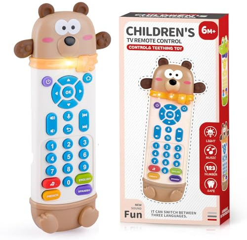 Goorder Baby Fernbedienung Spielzeug 6-12 Monate+, Kleinkind realistische TV-Fernbedienung Spielzeug mit Sound, Einstellbare Lautstärke Baby Frühes Lernspielzeug, Sensorik Spielzeug für 1 Jahre
