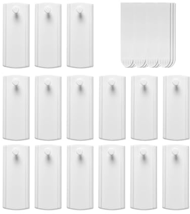 FUGLUS 15 chiodi adesivi e 20 strisce adesive, gancio universale per telaio autoadesivo, rimovibile, non distruttivo, per appendere immagini, ganci pesanti e senza unghie