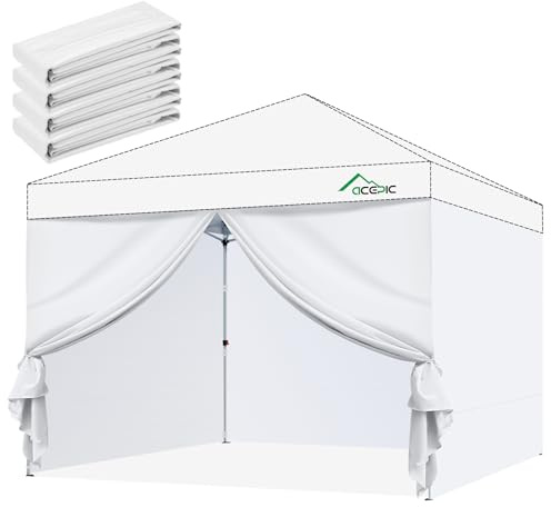 Pavillon Seitenteile 3x3m 4er Set Wasserdicht - Pavillon Seitenwände mit UV-Schutz 99% - Ersatzwände für Gartenpavillon & Partyzelt, Weiß (Nur Seitenwände)