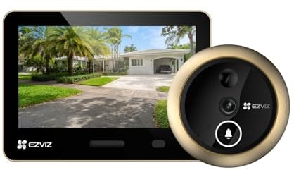EZVIZ 4K AI Smart Gucklochkamera Kabelloser Türspion, Gesichtserkennung Menschenerkennung, 155° Weitsicht WDR, Zwei-Wege-Talk wetterfest, 512G Speicher, keine monatliche Gebühr, einfache Installation