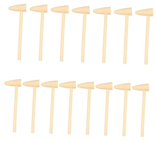 ifundom 15 Stück Kleiner Holzhammer für Kleine Gratfreie Holz Hämmer zur Feinmotorikförderung Langlebiges Montessori Lernspielzeug für Babys und Kleinkinder