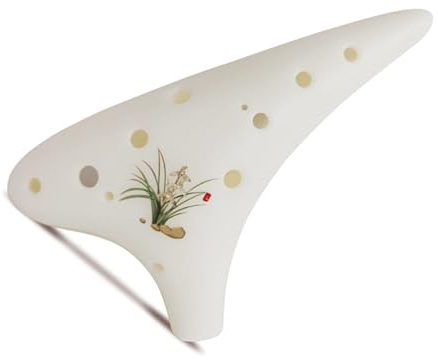 Ocarina Set 12 Hole Ocarina Painted Version Alto C Beginner's Instrument(Orchid)