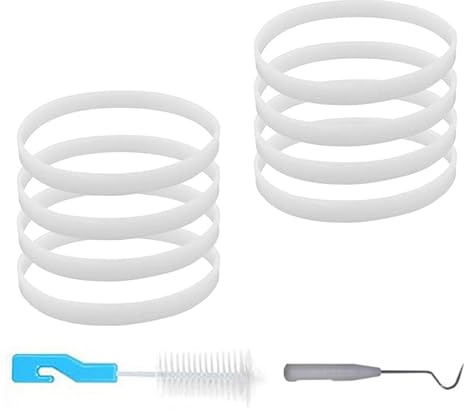 Rubber Gaskets Replacement Seal for Nutri Ninja Blender Replacement Parts, 3.94 Inch White O-Ring, Compatible with Ninja Blenders Auto iQ BL480 BL482 BL642 BL682 (8 PCS Rubber Gaskets Replacement)