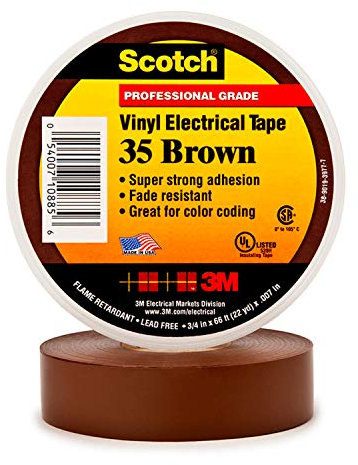 Scotch - Cinta de vinilo para codificación de colores, 35, 1/2 x 6 m, color marrón