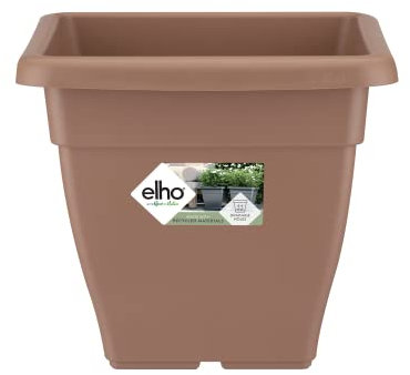 Elho Torino Campana Carré 25 - Pot De Fleurs - Taupe - Extérieur - Ø 24.3 x H 21.1 cm