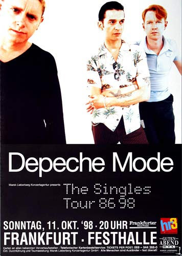 Depeche Mode - The Singles, Frankfurt 1998 » Konzertplakat/Premium Poster | Live Konzert Veranstaltung | DIN A1 «