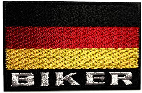 Catch the Patch Deutschland Biker Aufnäher zum Aufbügeln 7,3 x 5 cm Bügelbild für Erwachsene Kinder mit Original Nationalflagge, Reisemotiv Souvenir Patches