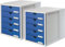 HAN 1450-14 Schubladenbox SYSTEMBOX; Innovatives; attraktives Design mit 5 geschlossenen Schubladen (Schubladenbox geschlossen | 2er Set, lichtgrau-blau)