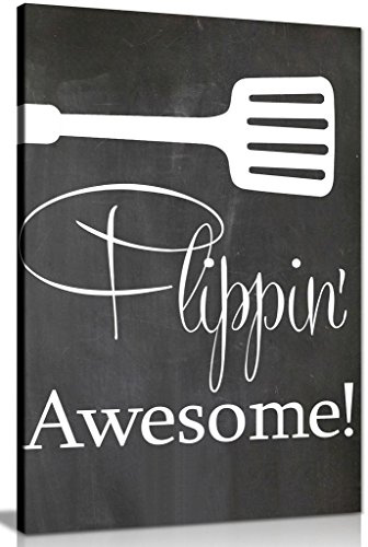 Kitchen Wall Art Flipping Awesome Canvas Picture Print (24x16in)